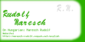 rudolf maresch business card